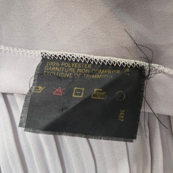 Vintage 80s Farouche Gray Chiffon belted Jumpsuit Size S Balloon Sleeves - Picture 16 of 16